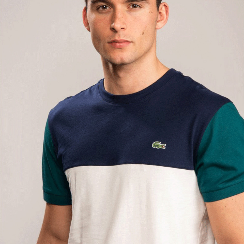 Men'S Cotton Colorblock Crew Neck T-Shirts | The Sneaker House | Lacoste Tee  Vn